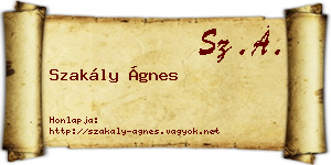 Szakály Ágnes névjegykártya