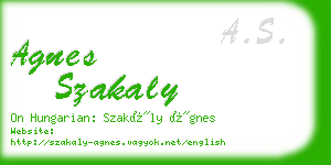agnes szakaly business card